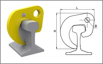 Захват для рельс «запятая»
