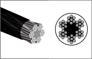 Оцинкований сталевий канат ПВХ обплетенні DIN 3055 (6x7)