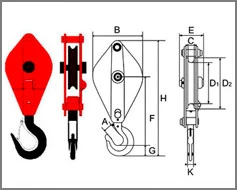 Блок однороликовый с крюком